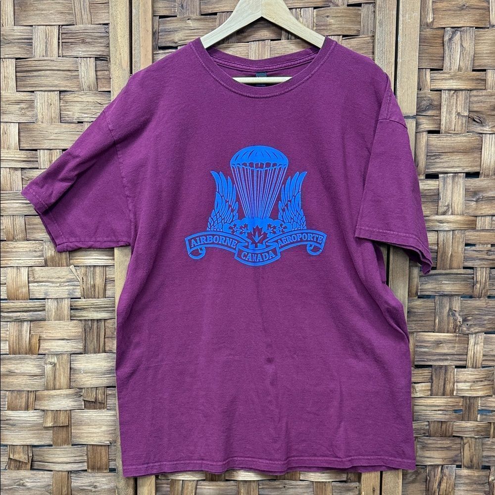 Purple T-Shirt with military Airborne Canada Logo